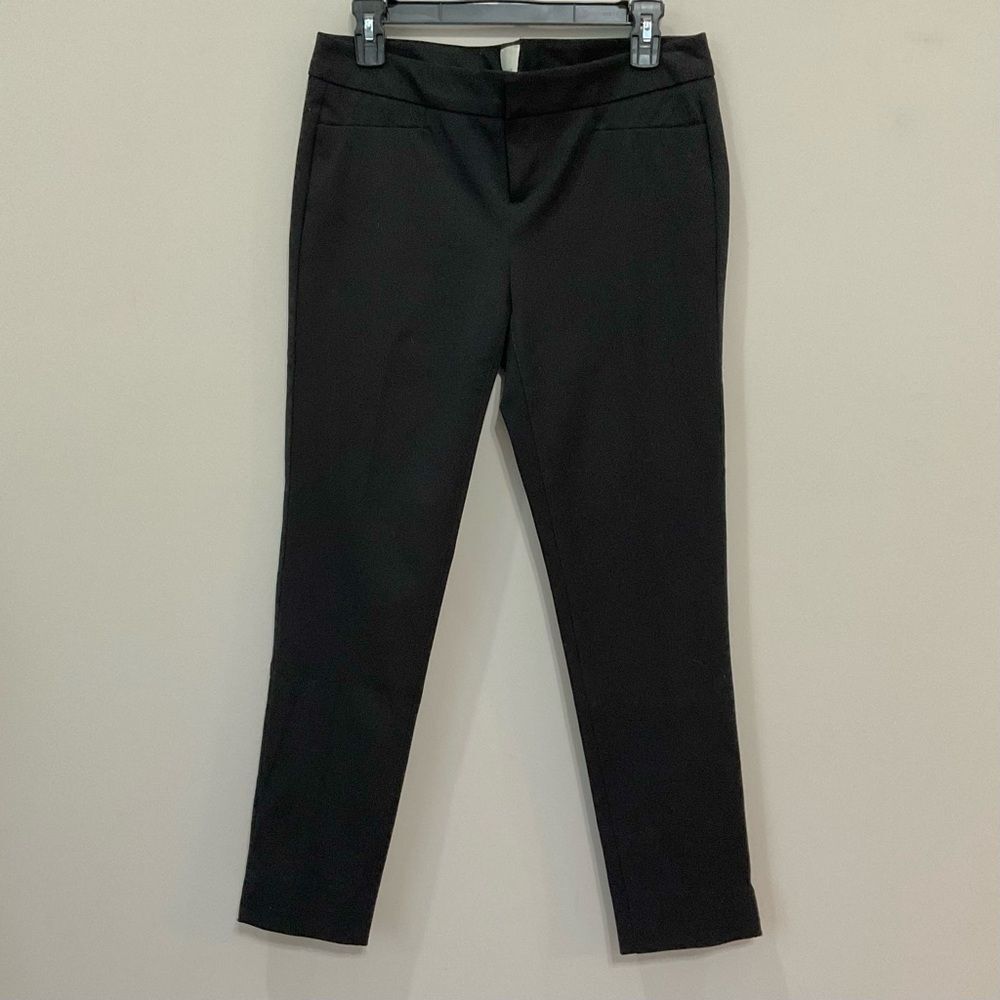 Ecru Black Dress Pants Slim Leg Sz 4 Cropped Chino Skinny Business Casual
